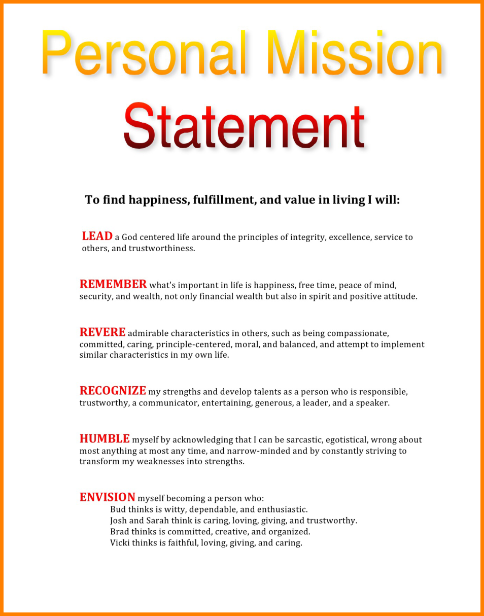 stephen covey personal mission statement